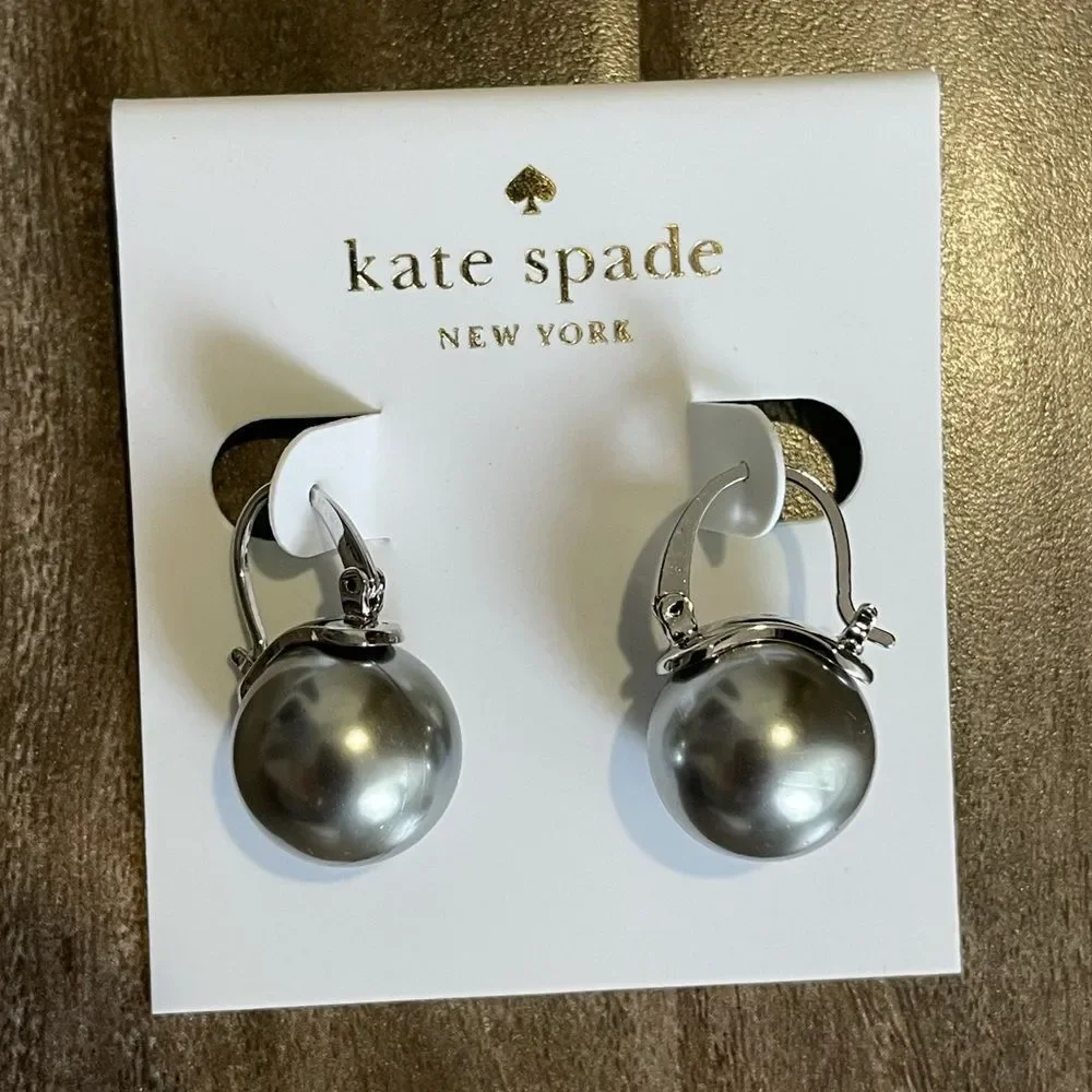 Kate Spade Silver Pearl Earrings - Picture 5 of 8
